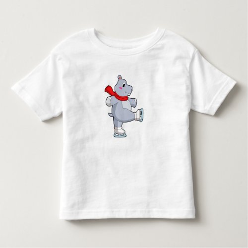 Hippo Ice skating Ice skates Toddler T_shirt