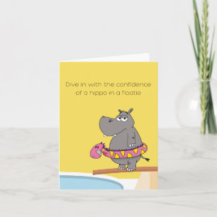 Hippo in a Floatie Card