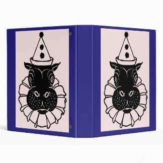 hippo in a party hat binder