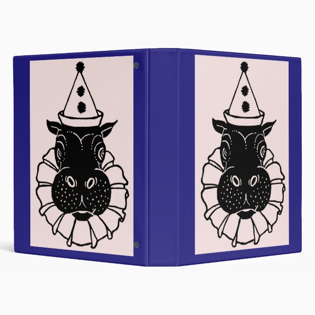 hippo in a party hat binder (Background)