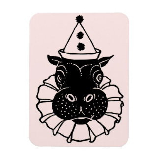 hippo in a party hat magnet