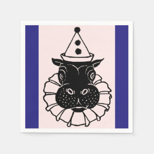 hippo in a party hat napkins