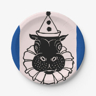 hippo in a party hat paper plates