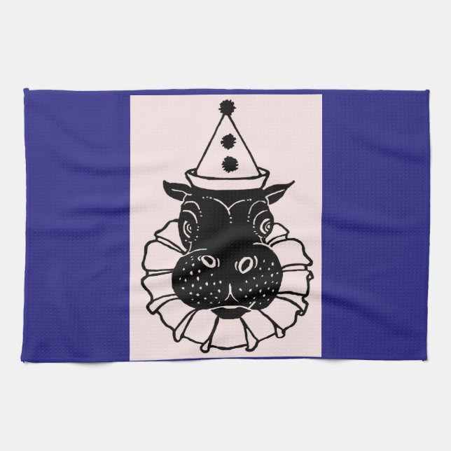 hippo in a party hat towel (Horizontal)
