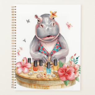 Hippo in Bikini Manicure Coastal Beauty beach spa Planner