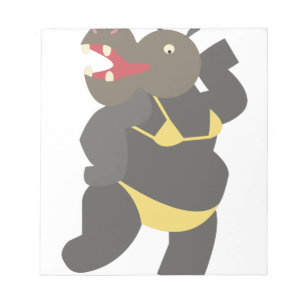 Hippo In Bikini Notepad