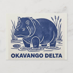 Hippo in Okavango Delta Botswana Postcard