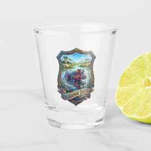 Hippo in Okavango Delta Botswana Shot Glass