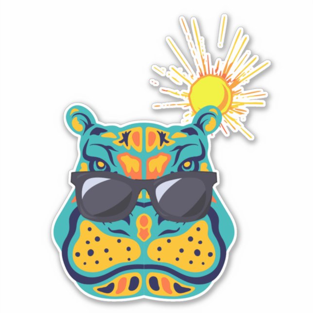 Hippo in the tropics Sticker (Front)