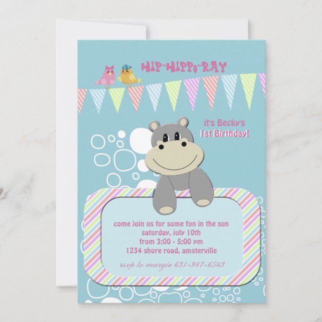 Hippo Invitation (Front)