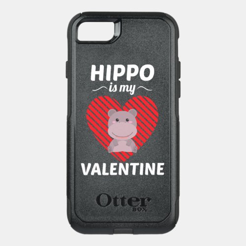hippo is my valentine cute hippopotamus heart love OtterBox commuter iPhone SE87 case
