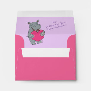 Hippo Kid's Cute Valentine's Day Envelope