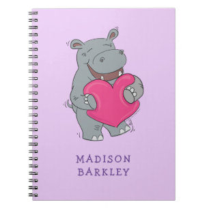 Hippo Kid's Cute Valentine's Day Notebook
