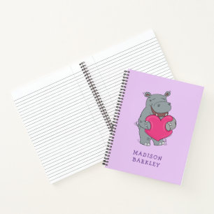 Hippo Kid's Cute Valentine's Day Notebook
