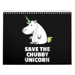 Hippo Lover Gift  Chubby Unicorn Hippo  Cute Hippo Calendar