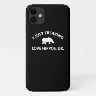 Hippo Lover Gift I Just Freaking Love Hippo Ok iPhone 11 Case