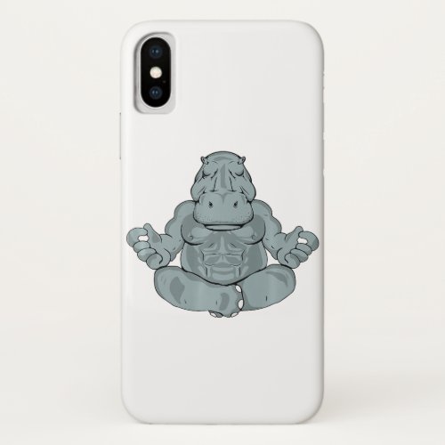 hippo lover women meditation men yoga meditation h iPhone XS case