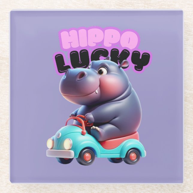 Hippo Lucky Coaster (Front)