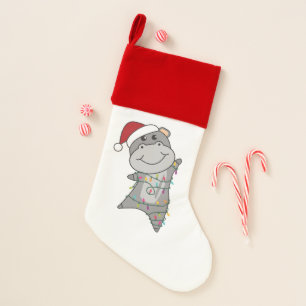 Hippo Merry Christmas Winter Animals Hippos Adult Stocking