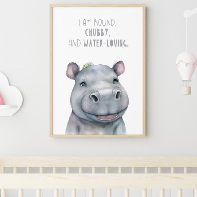 Hippo, Nursery Decor, Wall Art, Safari Nursery Framed Art (Creator Uploaded)