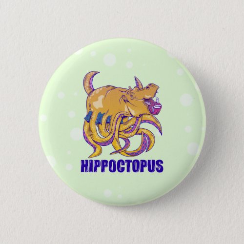 Hippo octopus weird animal button