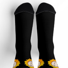 Hippo (or use your own photo) Floral Crew Socks