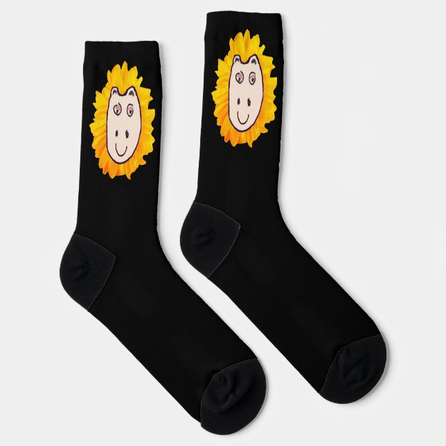 Hippo (or use your own photo) Floral Crew Socks (Right)