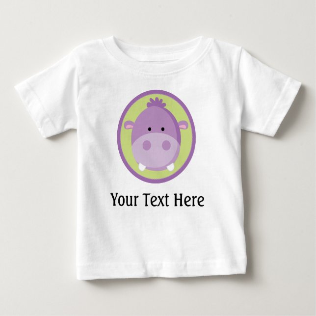 Hippo Personalized Baby T Shirt (Front)
