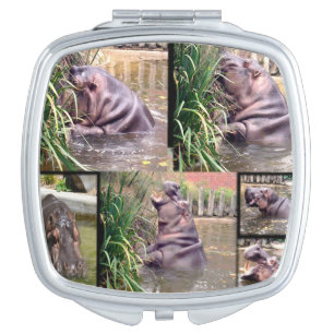 Hippo Photo Collage, Compact Mirror