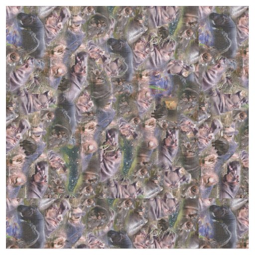 Hippo Photo Collage, Fabric