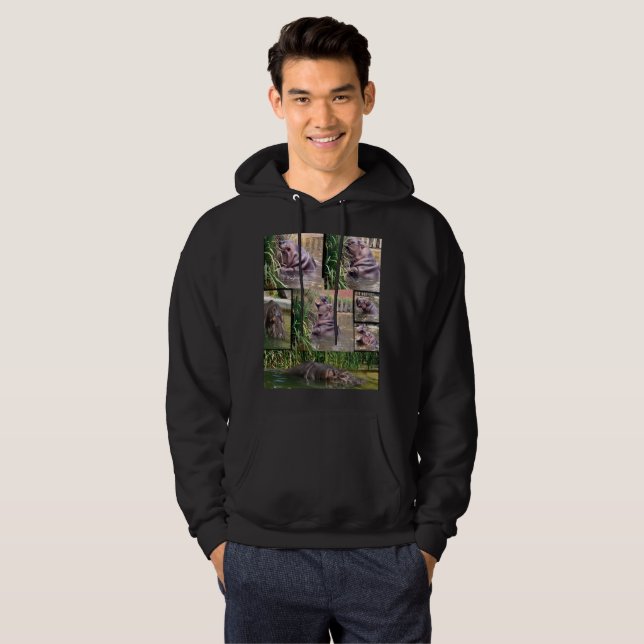 Hippo Photo Collage, Hoodie (Front Full)