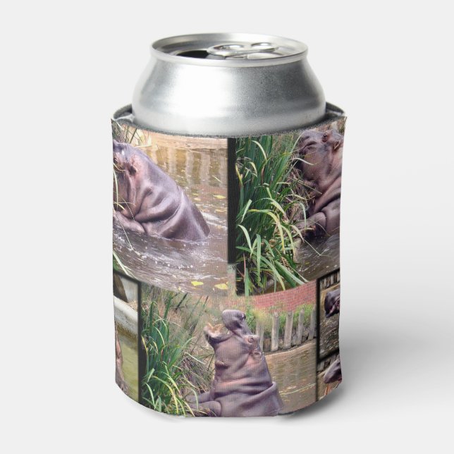 Hippo Photo Collage, Stubby Holder Can Cooler (Can Front)