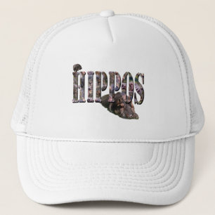 Hippo Picture Logo With Hippos, Trucker Hat