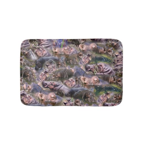 Hippo Pictures Collarge Small Memory Foam Bath Mat