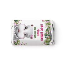 Hippo Pink Floral Girl Birthday Hershey's Miniatures