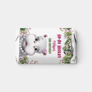 Hippo Pink Floral Girl Birthday Hershey's Miniatures