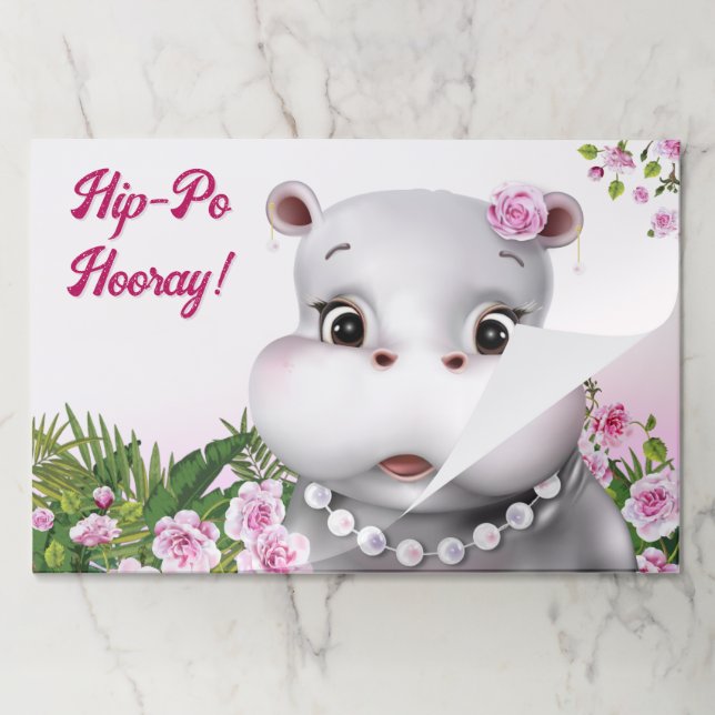 Hippo Pink Floral Paper Pad (Folded)
