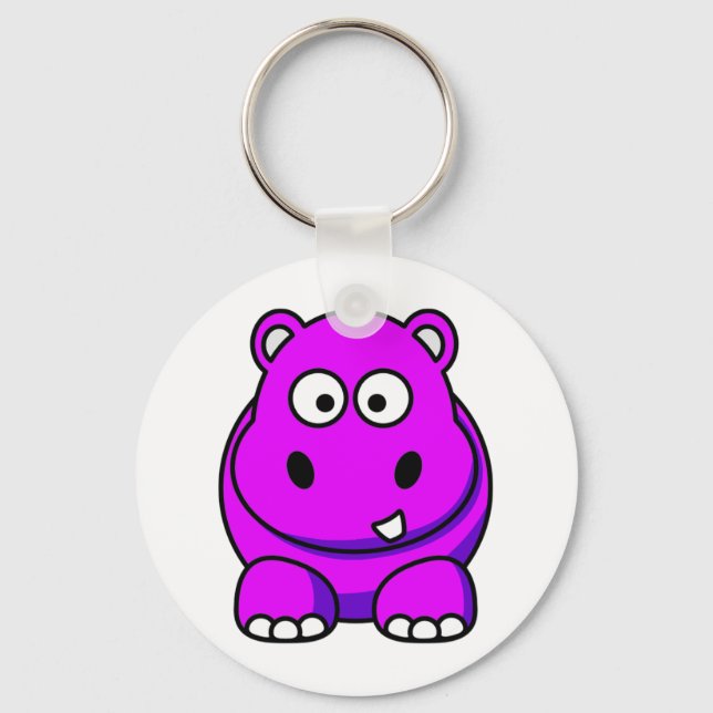 Hippo Pink Keychain (Front)