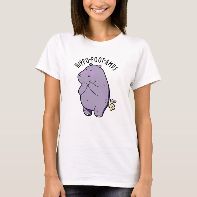 Hippo-poot-amus Funny Farting Hippo Pun  T-Shirt (Front)