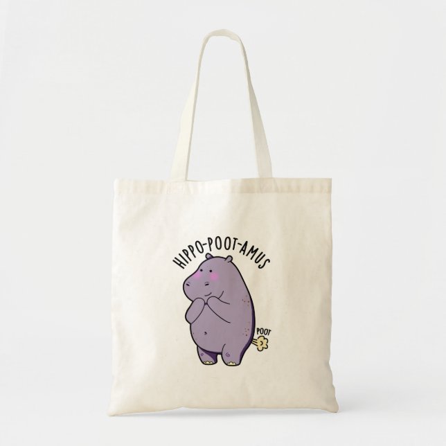 Hippo-poot-amus Funny Farting Hippo Pun  Tote Bag (Front)