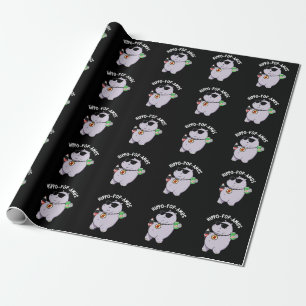 Hippo-pop-amus Funny Hippo Soda Pop Pun Dark BG Wrapping Paper
