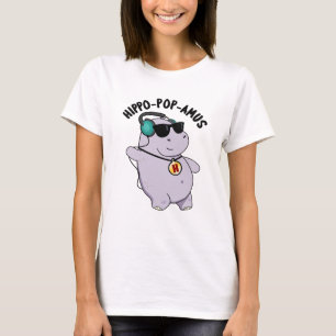 Hippo-pop-amus Funny Pop Music Hippo Pun  T-Shirt