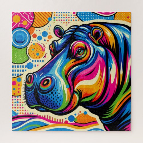Hippo Pop Art 600 Piece Puzzle