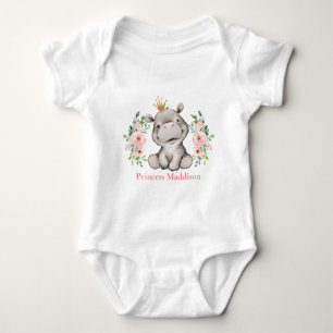 Hippo Princess Baby Bodysuit