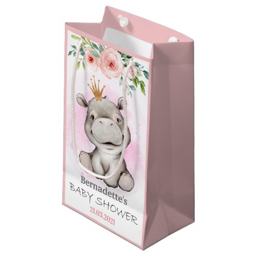 Hippo Princess Wild Safari Baby Shower Small Gift Bag