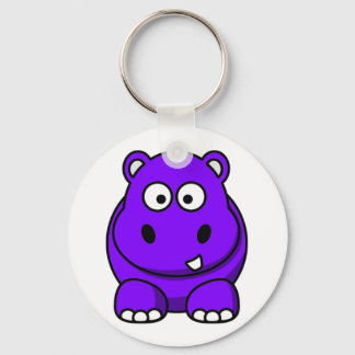 Hippo Purple Keychain