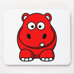 Hippo Red Mouse Pad