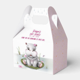 Hippo River Adventure Girl Baby Shower Favor Boxes