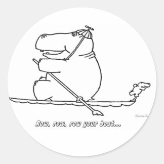 Hippo row, row, row your boat Sticker