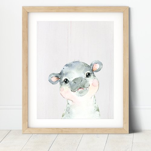 Hippo Safari Nursery Art Print